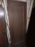 1920's Vintage 1 Panel Oak Door with Hinges