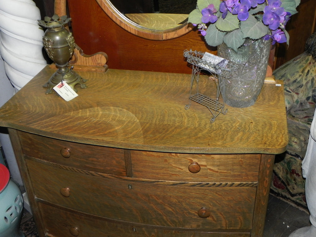 Antique Oak Dresser with Oval Mirror Toledo Architectural Artifacts, Inc