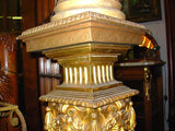 Antique Pedestal with Carved Faces...possibly by Herter Brothers