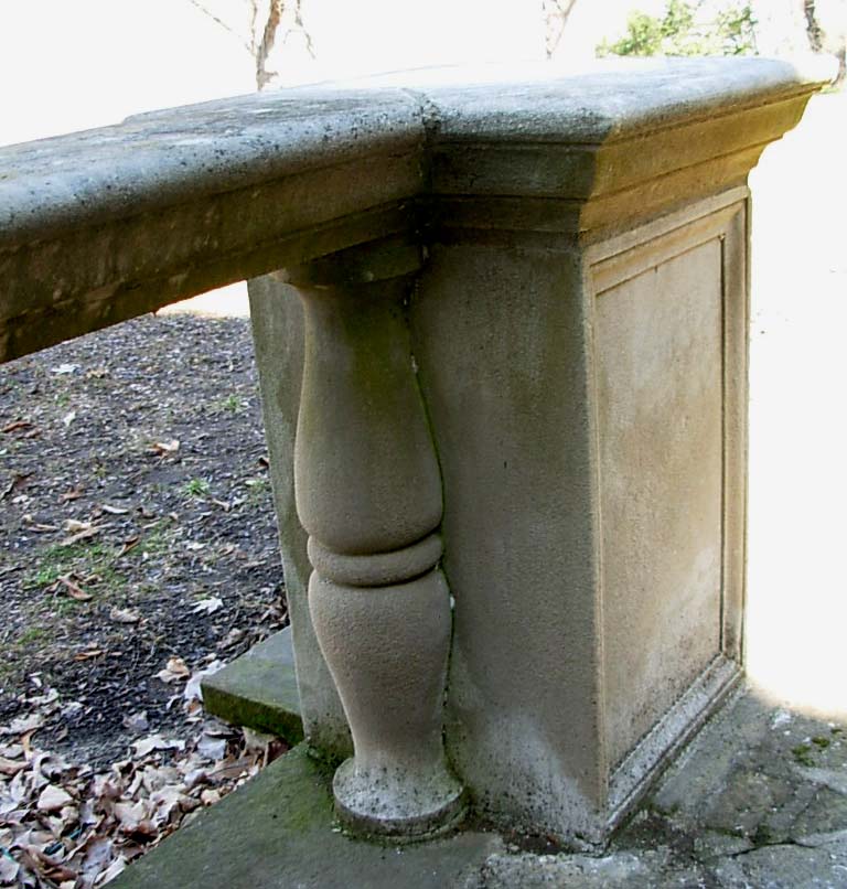 Spectacular 1926 36 ft Long Curved Limestone Railing with Large Cap ...