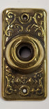 Antique Stamped Brass Door Bell Cover Floral Design