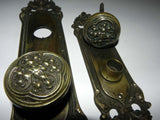 1905 Antique Cast Bronze Entry Door hardware Set "Salisburg" Pattern by Corbin