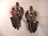 Pair of Restored Vintage Federal Styled Wall Sconces with Metallic Bronze Finish