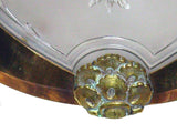 Vintage French Cast Glass & Brass Light Sconces