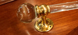 Antique Victorian Era Glass & Brass Towel Bar with Large Glass Ball Finial Ends