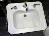 Vintage White Porcelain Cut Corner Sink