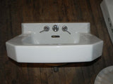 Vintage Cut Corner White Vitreous China Shelf Back Sink