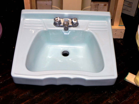 Vintage Scallop Front Blue Wall Sink by Standard