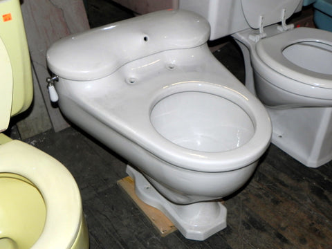 Vintage Case "Kidney Bean" Toilet in White w/Side Flush Handle