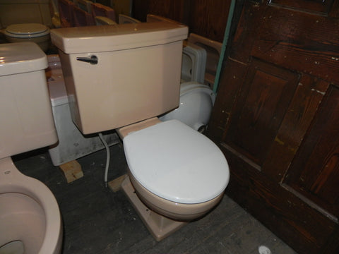 Vintage Standard "Compton" Peach Fawn Beige 2 Piece Toilet