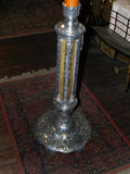 Large Vintage Ornate Candle Stick in Chrome & Bakelite