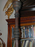 Pair Very Large Vintage Turned Walnut Candle Sticks